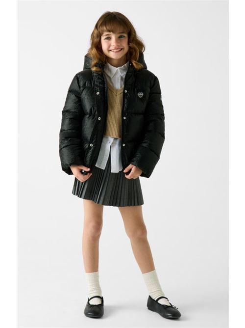 hooded ls padded puffer w/zip GUESS | J5BL13 WGIW0JBLK